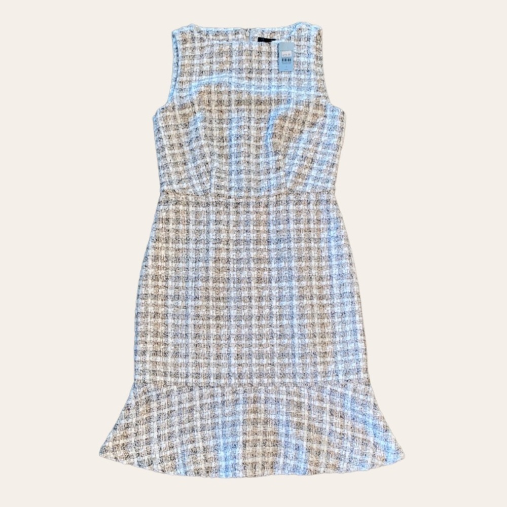 Ann Taylor Blue and White Plaid Dress